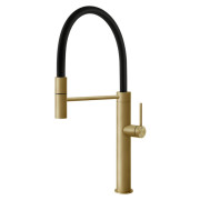 Смеситель для кухни Gessi Flessa с выдвижной лейкой латунь брашированная 60010#727