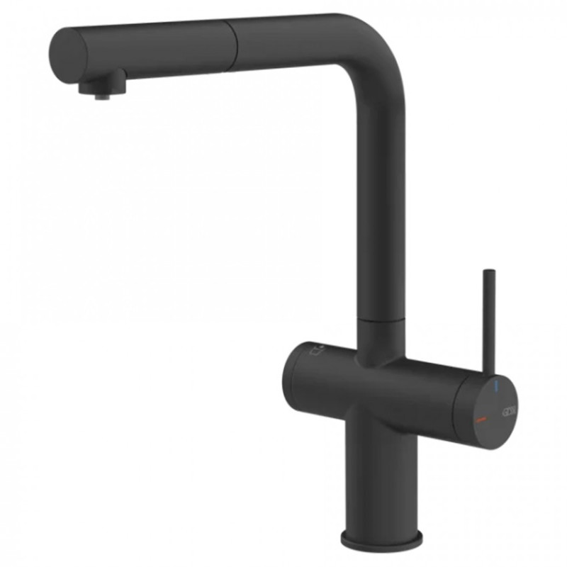 Змішувач для кухні Gessi Inedito під фільтр з висувною лійкою одноважільний матовий чорний 60572#299
