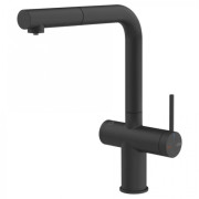 Смеситель для кухни Gessi Inedito под фильтр с выдвижной лейкой однорычажный матовый черный 60572#299