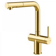 Смеситель для кухни Gessi Inedito под фильтр с выдвижной лейкой однорычажный золото 60572#246