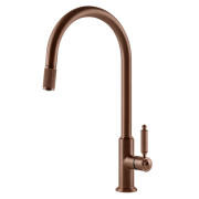 Смеситель для кухни Gessi Venti20 с выдвижной лейкой однорычажный медь брашированная 60622#708