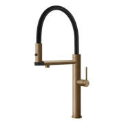 Змішувач для кухні Gessi Flessa з висувною лійкою бронза брашована 60210#726