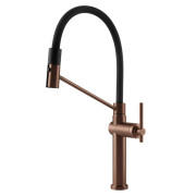 Смеситель для кухни Gessi Habito с выдвижной лейкой медь брашированная 60664#708