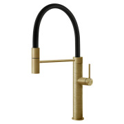 Смеситель для кухни Gessi Meccanica с выдвижной лейкой латунь брашированная 60012#727