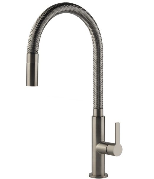 Змішувач для кухні Gessi Mesh з висувною лійкою нержавіюча сталь 60003#149