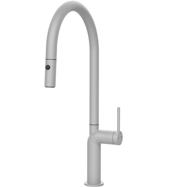 Змішувач для кухні Gessi Stelo одноважільний з висувною лійкою матовий білий 60303#279