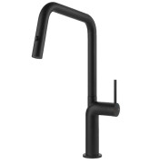 Смеситель для кухни Gessi Stelo с выдвижной лейкой однорычажный матовый черный 60307#299