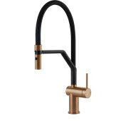 Змішувач для кухні Gessi Inedito з витяжною лійкою бронза брашована 60429#726