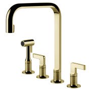 Смеситель для кухни Gessi Inciso на 4 отверстия с выдвижной лейкой латунь 58703#710