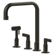 Смеситель для кухни Gessi Inciso на 4 отверстия с выдвижной лейкой состаренная бронза 58703#187