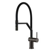 Смеситель для кухни Gessi Inedito с вытяжной лейкой черный металл брашированный 60429#707