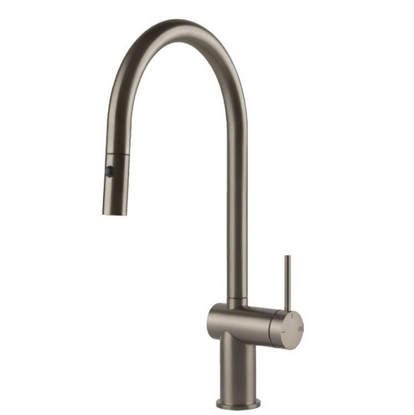 Змішувач для кухні Gessi Inedito з висувною лійкою нержавіюча сталь 60413#149