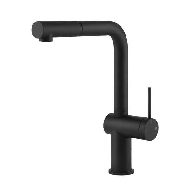 Змішувач для кухні Gessi Inedito з висувною лійкою матовий чорний 60433#299
