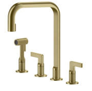 Змішувач для кухні Gessi Inciso на 4 отвори з висувною лійкою золото брашоване 58703#716