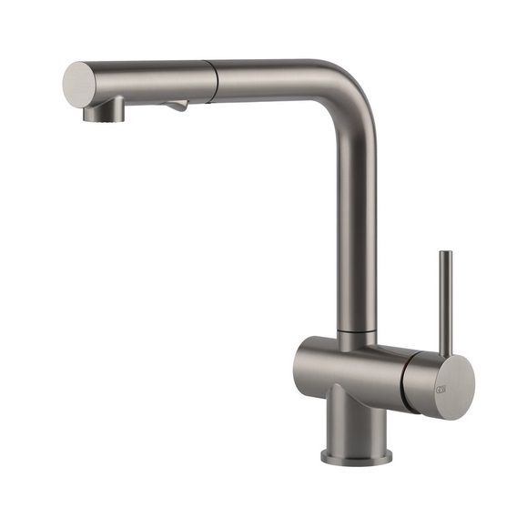 Смеситель для кухни Gessi Acciaio c выдвижной лейкой нержавеющая сталь полированная 60600#239