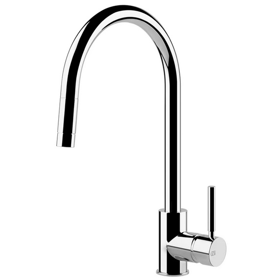 Змішувач для кухні Gessi Neutron з висувною лійкою хром 17120#031