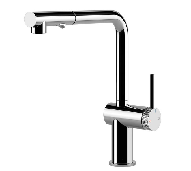 Смеситель для кухни Gessi Inedito с выдвижной лейкой однорычажный хром 60478#031