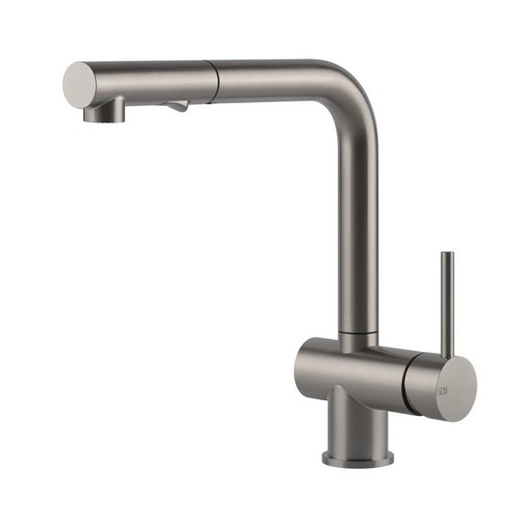 Смеситель для кухни Gessi Acciaio c выдвижной лейкой нержавеющая сталь полированная 60600#239