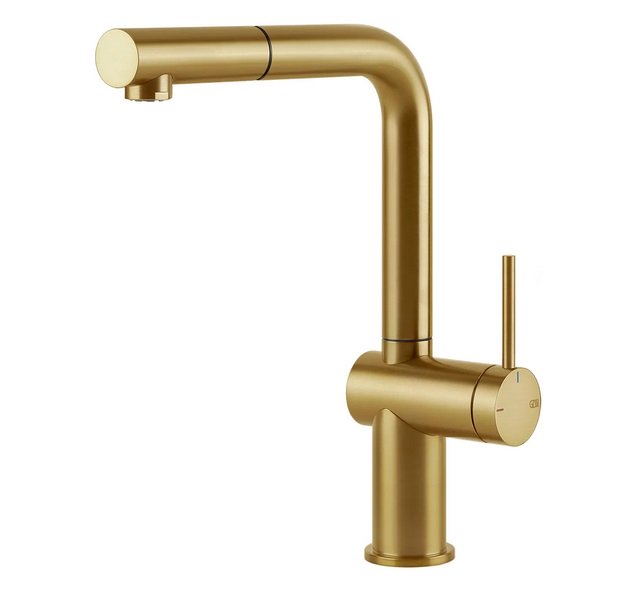 Змішувач для кухні Gessi Inedito з висувною лійкою золото брашироване 60433#716