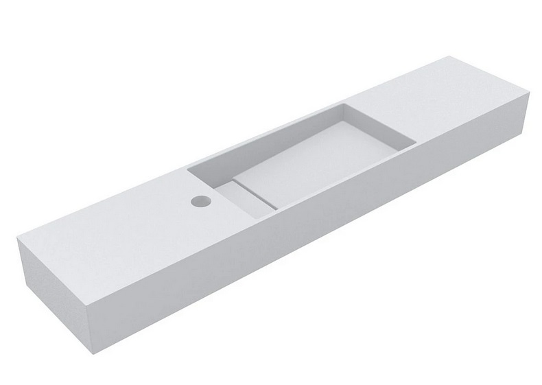 Раковина для ванной Miraggio Toni 105х22 см литой мрамор Mirasoft Technology белый 8814595