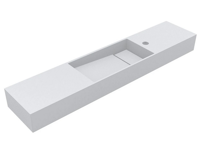 Раковина для ванной Miraggio Toni 105х22 см L литой мрамор Mirasoft Technology белый 8814229