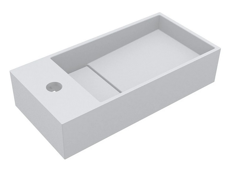 Раковина для ванной Miraggio Toni 45х22 см литой мрамор Miramarble белый матовый 8814585