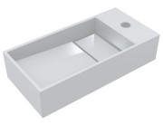 Раковина для ванной Miraggio Toni 45х22 см L литой мрамор Miramarble белый 8814207