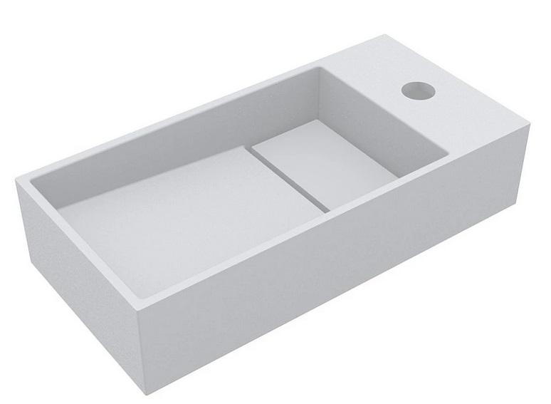 Раковина для ванної Miraggio Toni 45х22 см L мармур литий Mirasoft Technology білий 8814209