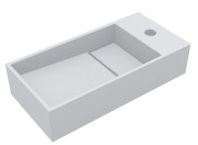 Раковина для ванной Miraggio Toni 45х22 см L литой мрамор Mirasoft Technology белый 8814209