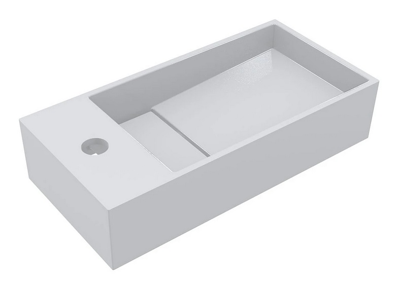 Раковина для ванной Miraggio Toni 45х22 см R литой мрамор Miramarble белый 8814210