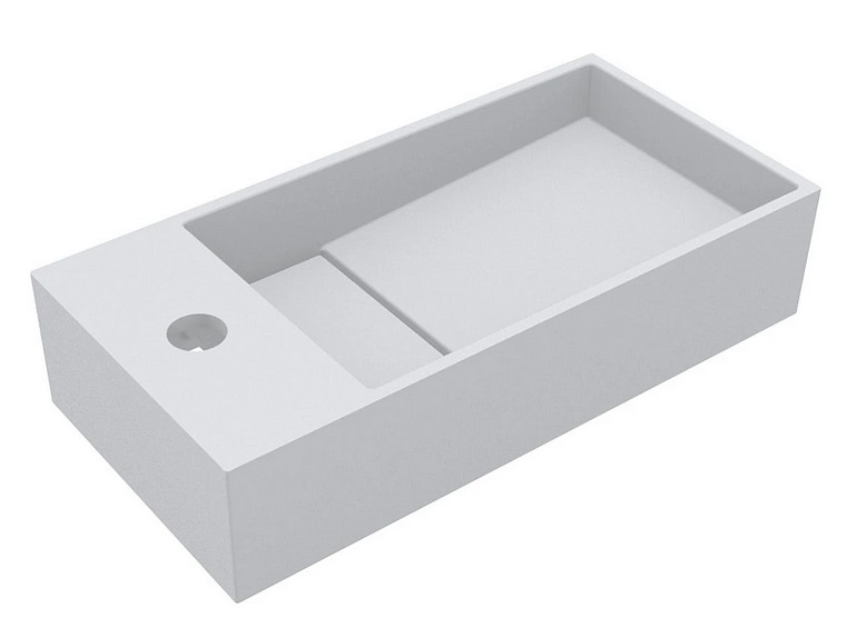 Раковина для ванної Miraggio Toni 45х22 см R мармур литий Miramarble білий матовий 8814211