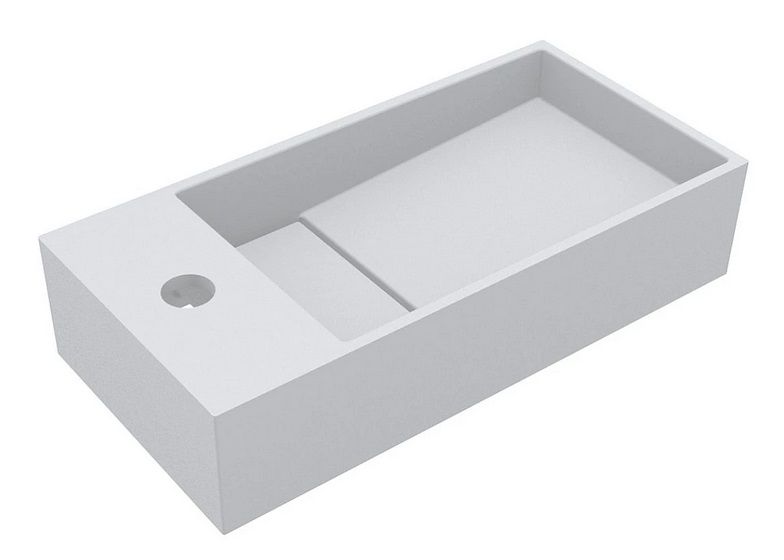 Раковина для ванной Miraggio Toni 45х22 см R литой мрамор Mirasoft Technology белый 8814212