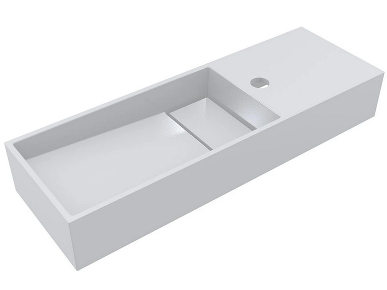 Раковина для ванной Miraggio Toni 65х22 см L литой мрамор Miramarble белый 8814235