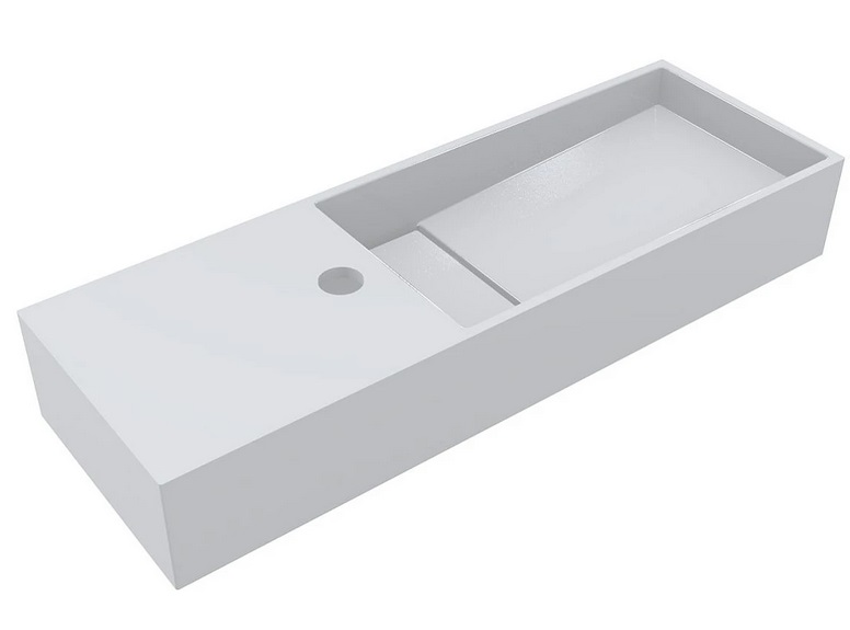 Раковина для ванной Miraggio Toni 65х22 см R литой мрамор Miramarble белый матовый 8814239