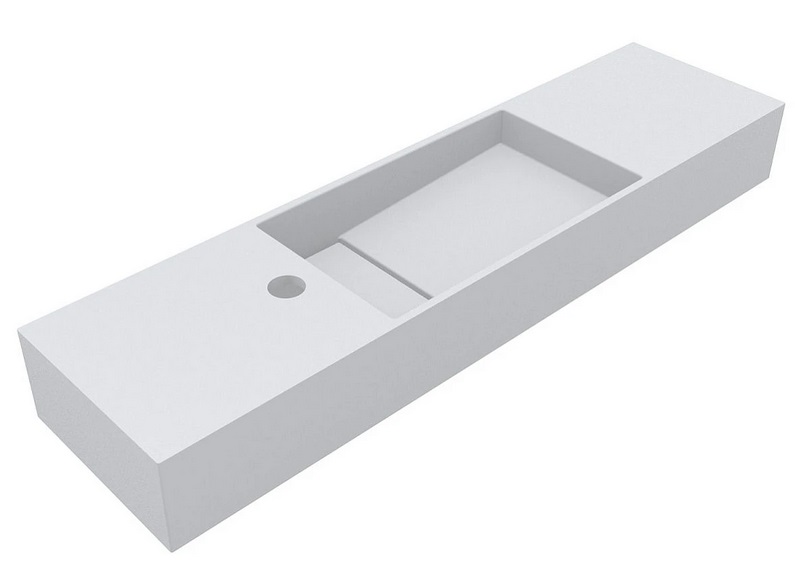 Раковина для ванної Miraggio Toni 85х22 см мармур литий Miramarble білий матовий 8814591