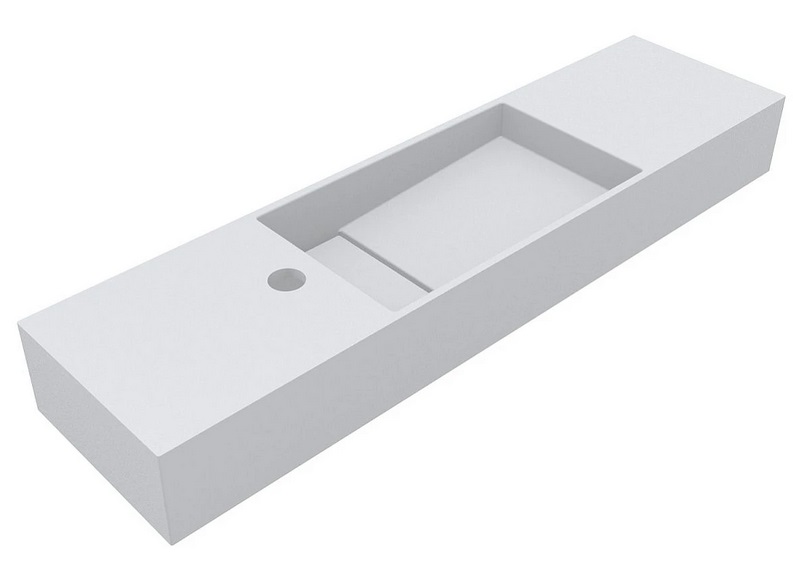 Раковина для ванной Miraggio Toni 85х22 см литой мрамор Mirasoft Technology белый 8814592