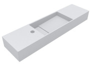 Раковина для ванной Miraggio Toni 85х22 см литой мрамор Mirasoft Technology белый 8814592