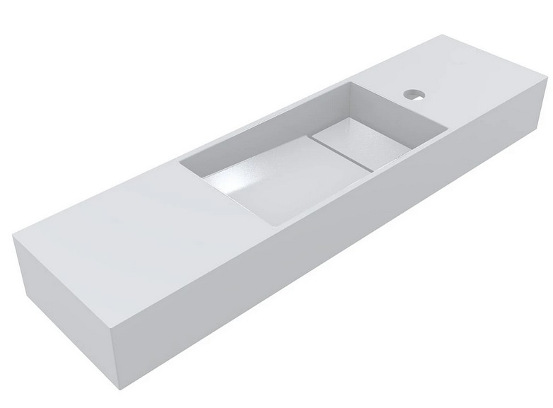 Раковина для ванної Miraggio Toni 85х22 см L мармур литий Miramarble білий 8814204