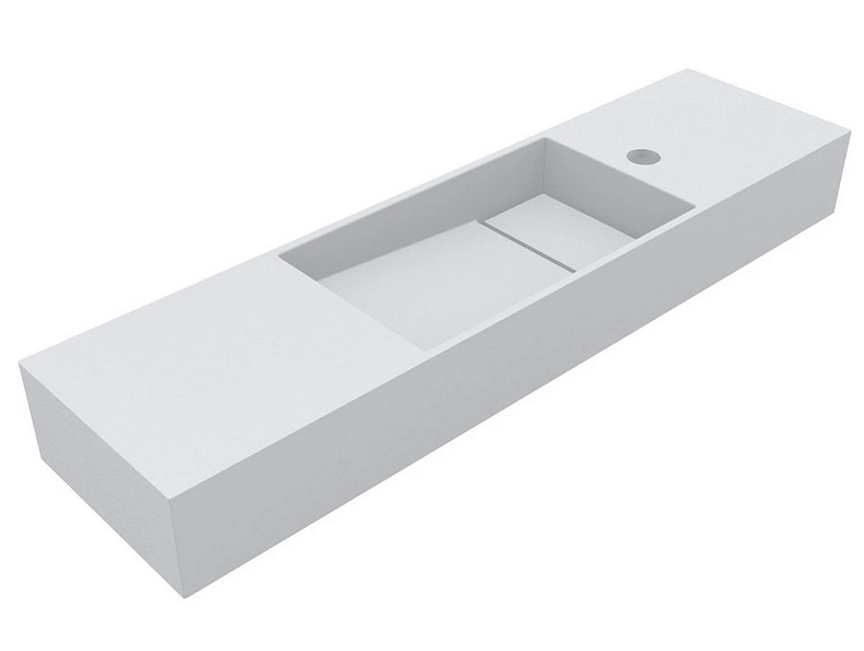 Раковина для ванной Miraggio Toni 85х22 см L литой мрамор Miramarble белый матовый 8814205