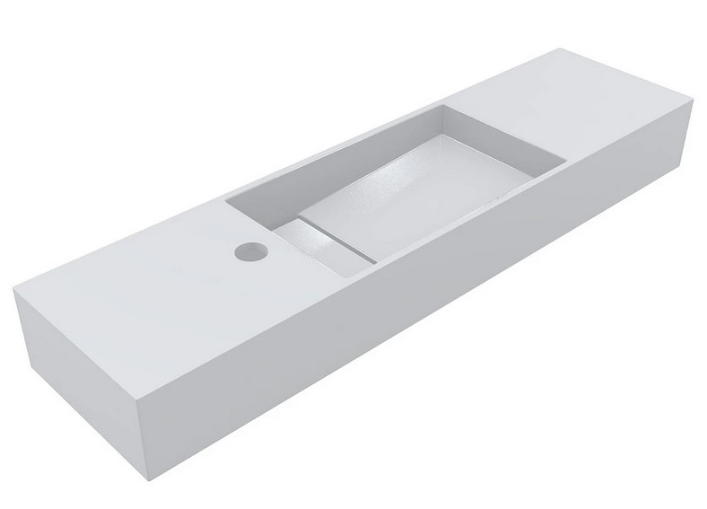 Раковина для ванной Miraggio Toni 85х22 см R литой мрамор Miramarble белый 8814193