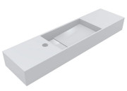 Раковина для ванной Miraggio Toni 85х22 см R литой мрамор Miramarble белый 8814193