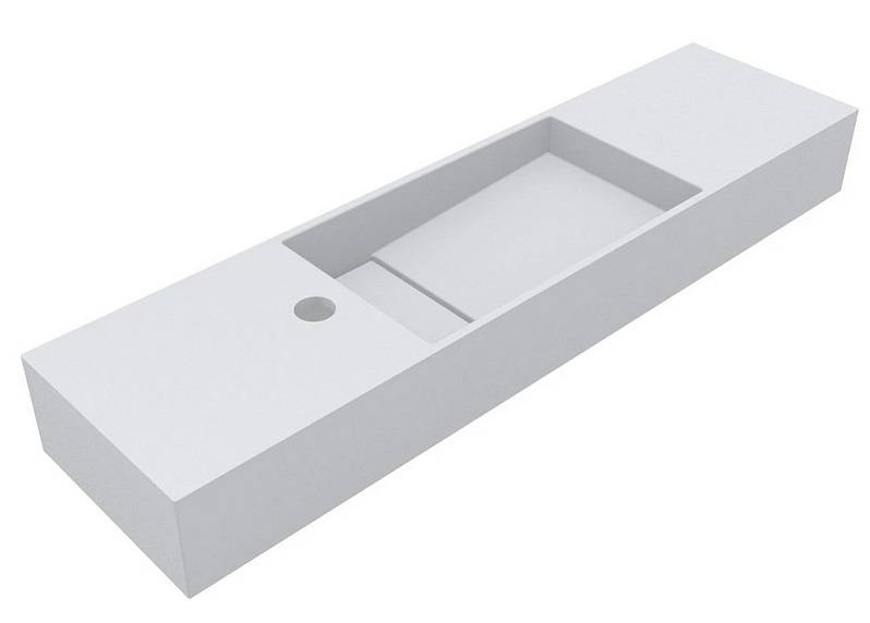 Раковина для ванної Miraggio Toni 85х22 см R мармур литий Miramarble білий матовий 8814194