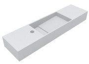 Раковина для ванной Miraggio Toni 85х22 см R литой мрамор Miramarble белый матовый 8814194