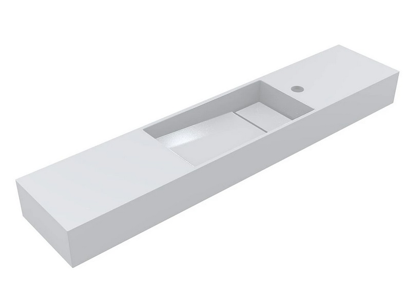 Раковина для ванной Miraggio Toni 105х22 см L литой мрамор Miramarble белый 8814227