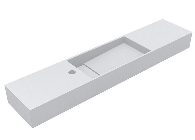 Раковина для ванної Miraggio Toni 105х22 см R литий мармур Miramarble білий матовий 8814231