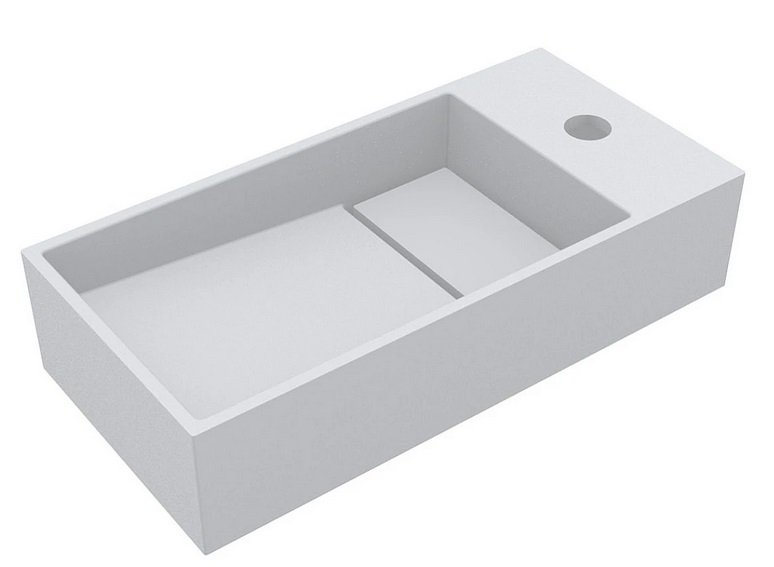 Раковина для ванной Miraggio Toni 45х22 см L литой мрамор Mirasoft Technology белый 8814209