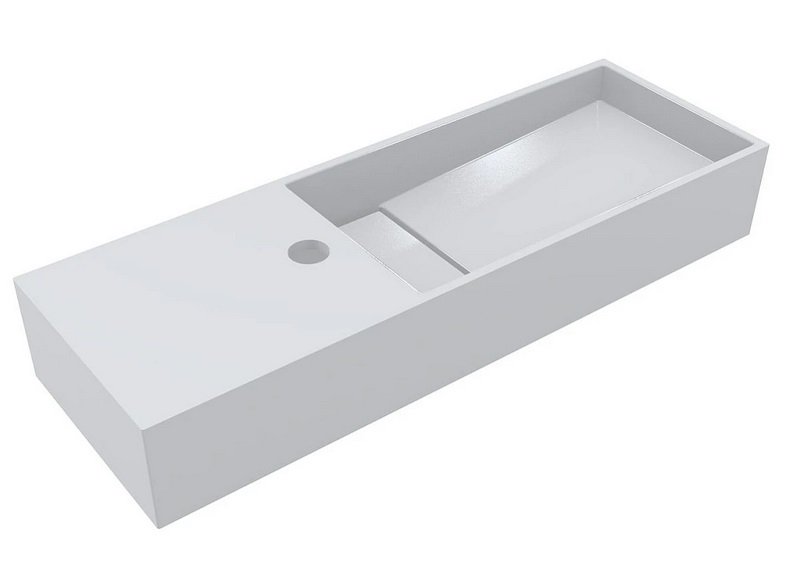 Раковина для ванной Miraggio Toni 65х22 см R литой мрамор Miramarble белый 8814238