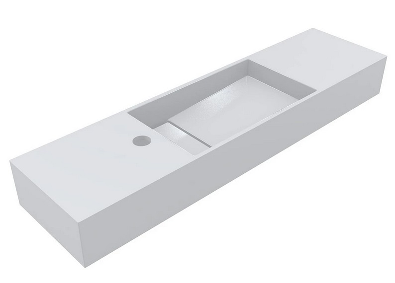 Раковина для ванної Miraggio Toni 85х22 см мармур мармур Miramarble білий 8814590