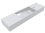 Раковина для ванной Miraggio Toni 85х22 см L литой мрамор Miramarble белый 8814204