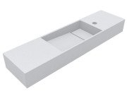 Раковина для ванной Miraggio Toni 85х22 см L литой мрамор Miramarble белый матовый 8814205